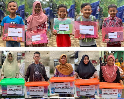 Paket Living Support dan Paket Alat Tulis untuk Penyintas Gempa Cianjur
